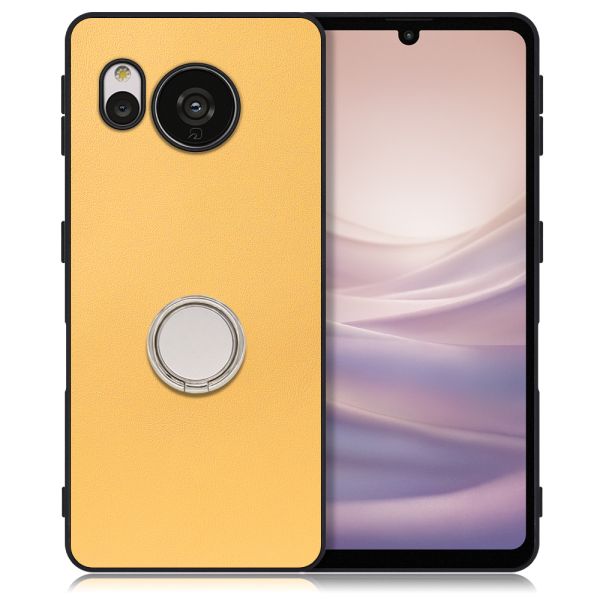 [ LOOF RING-SHELL ] AQUOS sense7 sense 7 スマホケース 背面 ケース カバー ハードケース スマホリング リング付き 本革 ストラップホール [ AQUOS sense7 ]