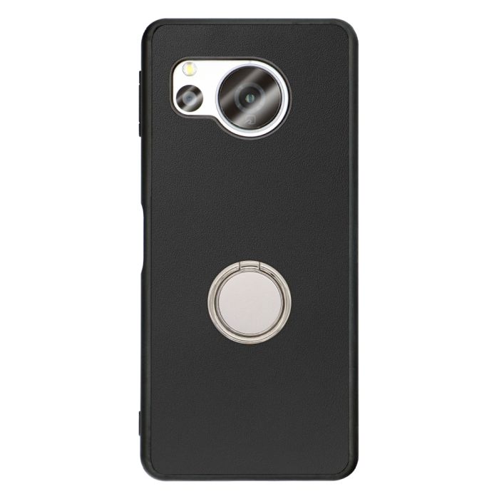 [ LOOF RING-SHELL (シンプル Ver.) ] AQUOS sense8 SH-54D / SHG11 sense 8 スマホケース 背面 ケース カバー ハードケース スマホリング リング付き 本革 ストラップホール [ AQUOS sense8 ]