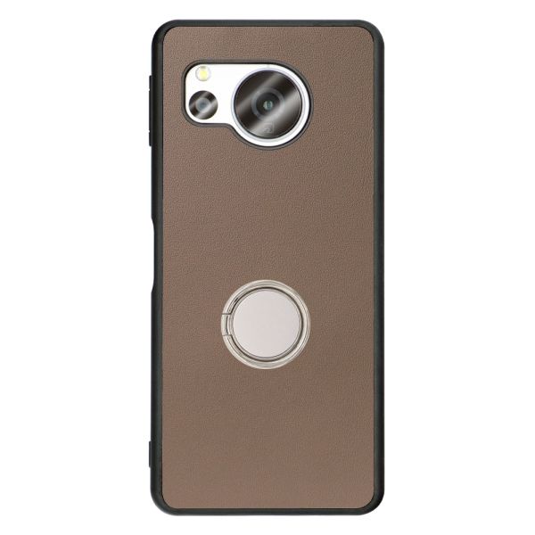 [ LOOF RING-SHELL ] AQUOS sense8 SH-54D / SHG11 sense 8 スマホケース 背面 ケース カバー ハードケース スマホリング リング付き 本革 ストラップホール [ AQUOS sense8 ]