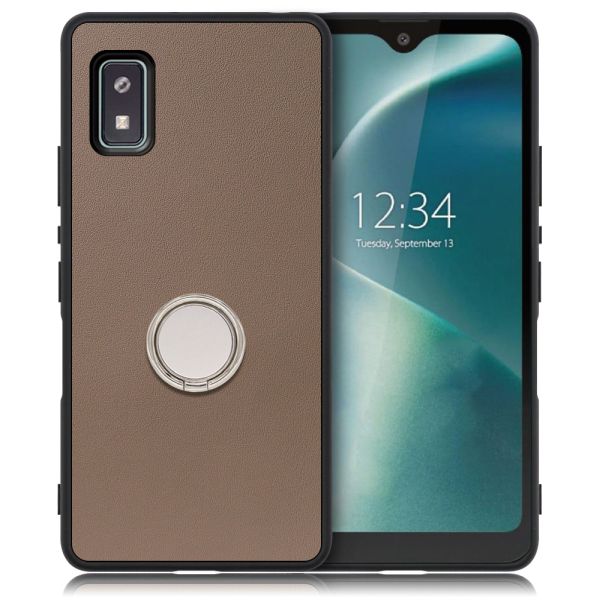 [ LOOF RING-SHELL ] AQUOS wish2 / wish  スマホケース 背面 ケース カバー ハードケース スマホリング リング付き 本革 ストラップホール [ AQUOS wish/wish2 ]