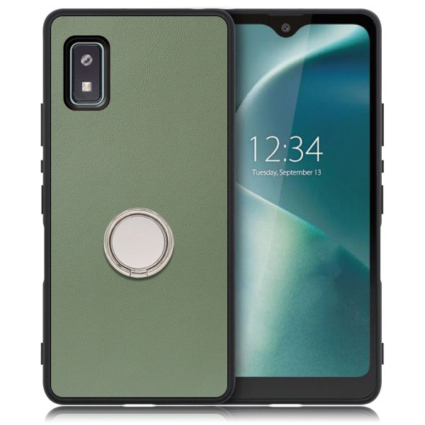 [ LOOF RING-SHELL ] AQUOS wish2 / wish  スマホケース 背面 ケース カバー ハードケース スマホリング リング付き 本革 ストラップホール [ AQUOS wish/wish2 ]