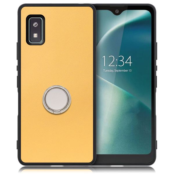 [ LOOF RING-SHELL ] AQUOS wish2 / wish  スマホケース 背面 ケース カバー ハードケース スマホリング リング付き 本革 ストラップホール [ AQUOS wish/wish2 ]