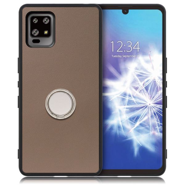 [ LOOF RING-SHELL ] AQUOS zero6 SHG04 zero 6 スマホケース 背面 ケース カバー ハードケース スマホリング リング付き 本革 ストラップホール [ AQUOS zero6 ]