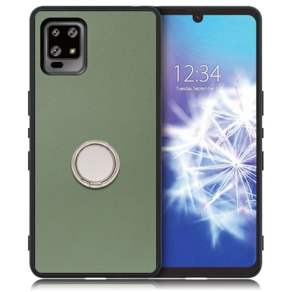 [ LOOF RING-SHELL ] AQUOS zero6 SHG04 zero 6 スマホケース 背面 ケース カバー ハードケース スマホリング リング付き 本革 ストラップホール [ AQUOS zero6 ]