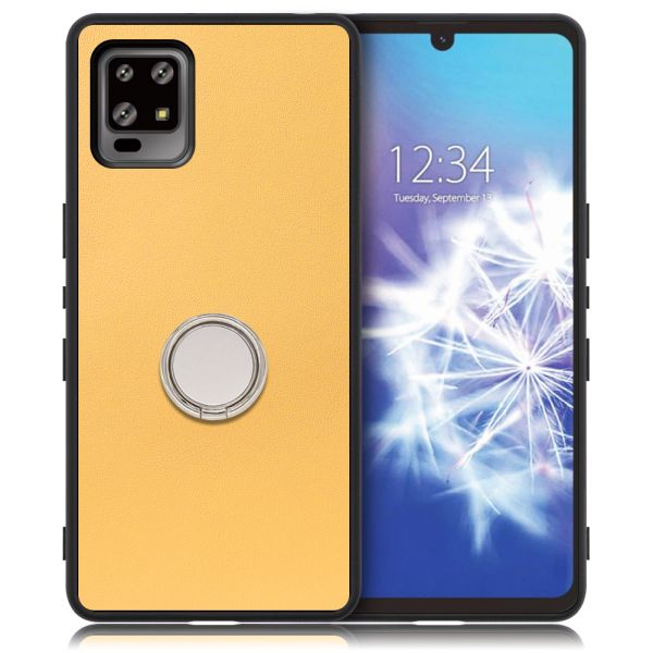 [ LOOF RING-SHELL ] AQUOS zero6 SHG04 zero 6 スマホケース 背面 ケース カバー ハードケース スマホリング リング付き 本革 ストラップホール [ AQUOS zero6 ]