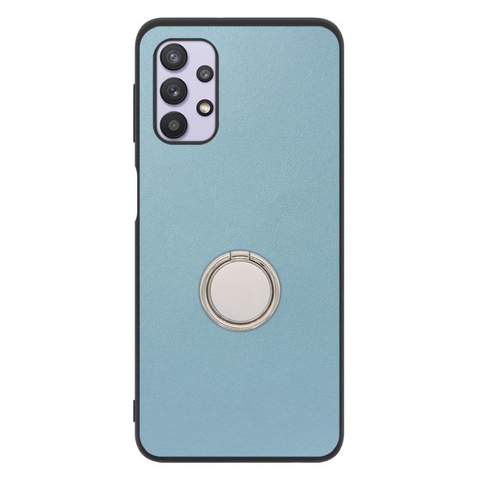 [ LOOF RING-SHELL (シンプル Ver.) ] Galaxy A32 5G SCG08 a325g スマホケース 背面 ケース カバー ハードケース スマホリング リング付き 本革 ストラップホール [ Galaxy A32 5G ]