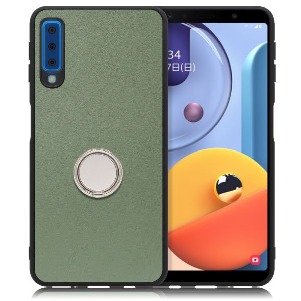 [ LOOF RING-SHELL ] Galaxy A7 SM-A750C galaxya7 スマホケース 背面 ケース カバー ハードケース スマホリング リング付き 本革 ストラップホール [ Galaxy A7 ]