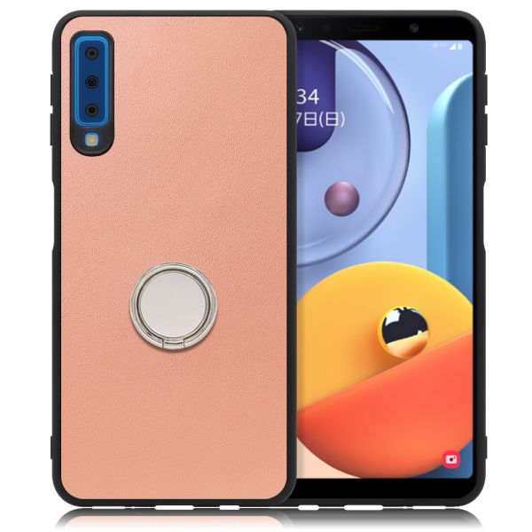 [ LOOF RING-SHELL ] Galaxy A7 SM-A750C galaxya7 スマホケース 背面 ケース カバー ハードケース スマホリング リング付き 本革 ストラップホール [ Galaxy A7 ]