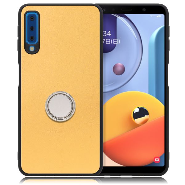 [ LOOF RING-SHELL ] Galaxy A7 SM-A750C galaxya7 スマホケース 背面 ケース カバー ハードケース スマホリング リング付き 本革 ストラップホール [ Galaxy A7 ]