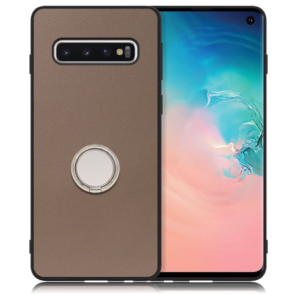 [ LOOF RING-SHELL ] Galaxy S10 SC-03L / SCV41 galaxys10 スマホケース 背面 ケース カバー ハードケース スマホリング リング付き 本革 ストラップホール [ Galaxy S10 ]