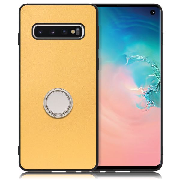 [ LOOF RING-SHELL ] Galaxy S10 SC-03L / SCV41 galaxys10 スマホケース 背面 ケース カバー ハードケース スマホリング リング付き 本革 ストラップホール [ Galaxy S10 ]
