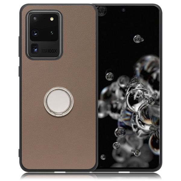 [ LOOF RING-SHELL ] Galaxy S20 Ultra s20ultra スマホケース 背面 ケース カバー ハードケース スマホリング リング付き 本革 ストラップホール [ Galaxy S20 Ultra 5G ]