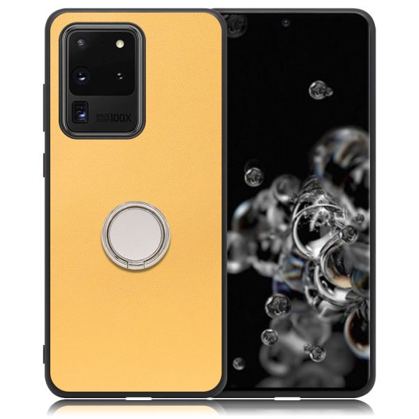 [ LOOF RING-SHELL ] Galaxy S20 Ultra s20ultra スマホケース 背面 ケース カバー ハードケース スマホリング リング付き 本革 ストラップホール [ Galaxy S20 Ultra 5G ]