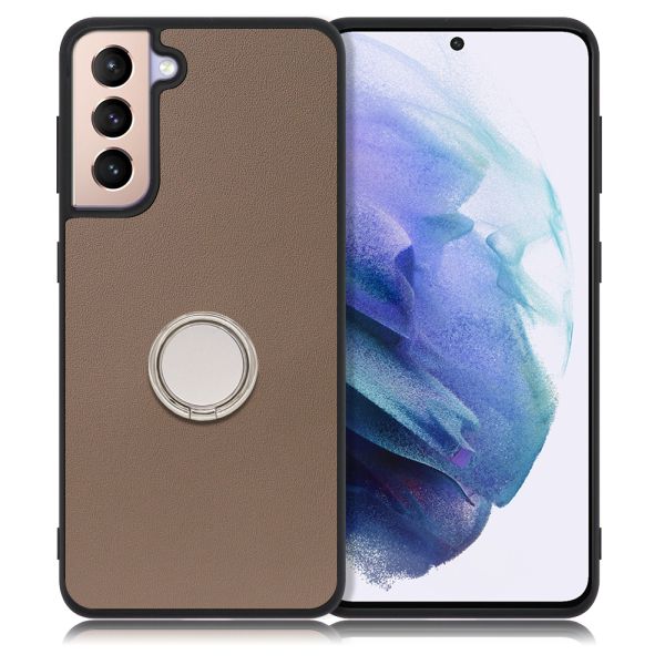 [ LOOF RING-SHELL ] Galaxy S21 5G SC-51B / SCG09 s215g スマホケース 背面 ケース カバー ハードケース スマホリング リング付き 本革 ストラップホール [ Galaxy S21 5G ]