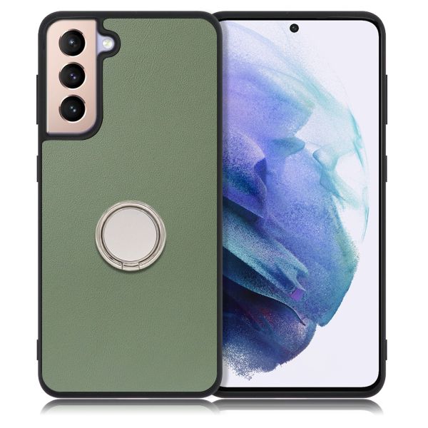 [ LOOF RING-SHELL ] Galaxy S21 5G SC-51B / SCG09 s215g スマホケース 背面 ケース カバー ハードケース スマホリング リング付き 本革 ストラップホール [ Galaxy S21 5G ]