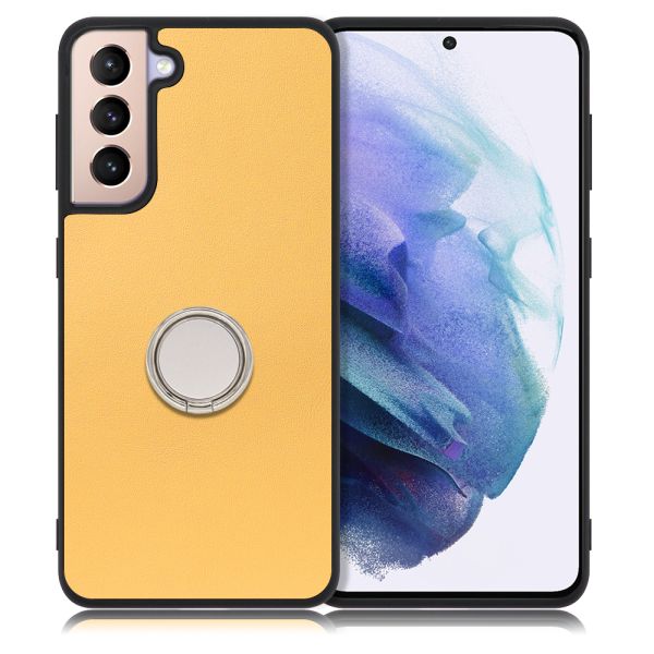 [ LOOF RING-SHELL ] Galaxy S21 5G SC-51B / SCG09 s215g スマホケース 背面 ケース カバー ハードケース スマホリング リング付き 本革 ストラップホール [ Galaxy S21 5G ]