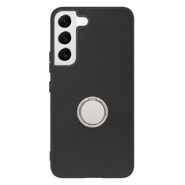 [ LOOF RING-SHELL (シンプル Ver.) ] Galaxy S22 SC-51C / SCG13  スマホケース 背面 ケース カバー ハードケース スマホリング リング付き 本革 ストラップホール [ Galaxy S22 ]