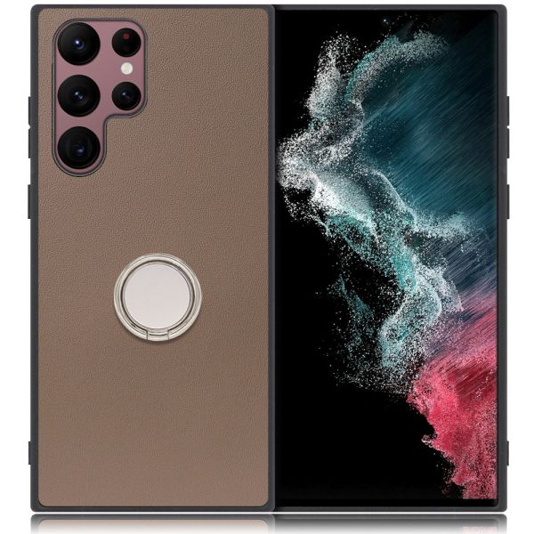 [ LOOF RING-SHELL ] Galaxy S22 Ultra SC-52C / SCG14 s22ultra スマホケース 背面 ケース カバー ハードケース スマホリング リング付き 本革 ストラップホール [ Galaxy S22 Ultra ]