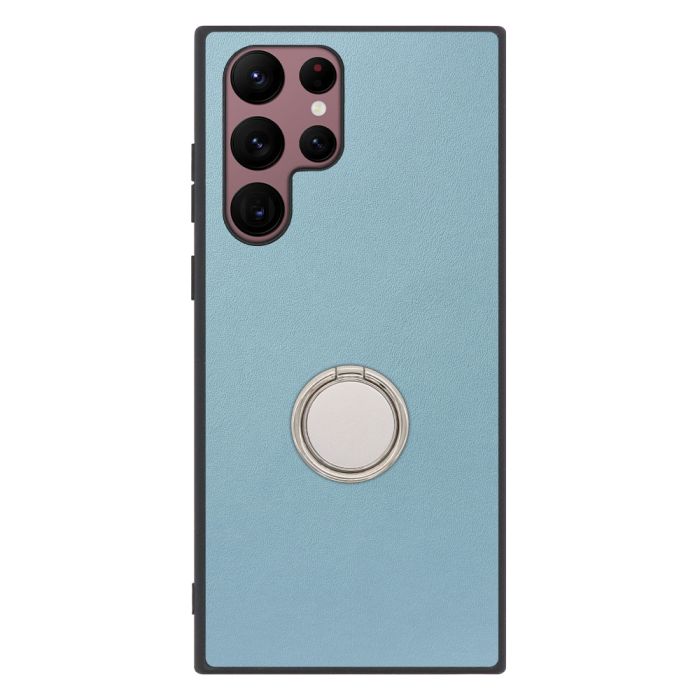 [ LOOF RING-SHELL (シンプル Ver.) ] Galaxy S22 Ultra SC-52C / SCG14 s22ultra スマホケース 背面 ケース カバー ハードケース スマホリング リング付き 本革 ストラップホール [ Galaxy S22 Ultra ]