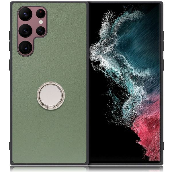 [ LOOF RING-SHELL ] Galaxy S22 Ultra SC-52C / SCG14 s22ultra スマホケース 背面 ケース カバー ハードケース スマホリング リング付き 本革 ストラップホール [ Galaxy S22 Ultra ]
