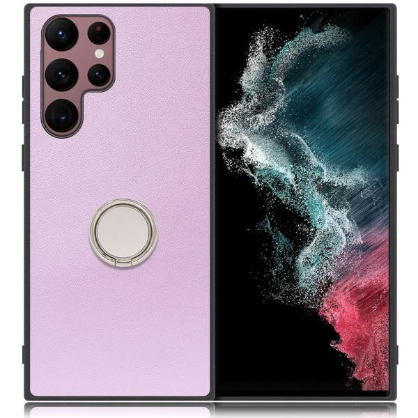 [ LOOF RING-SHELL ] Galaxy S22 Ultra SC-52C / SCG14 s22ultra スマホケース 背面 ケース カバー ハードケース スマホリング リング付き 本革 ストラップホール [ Galaxy S22 Ultra ]