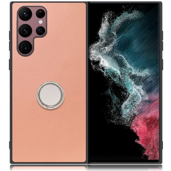[ LOOF RING-SHELL ] Galaxy S22 Ultra SC-52C / SCG14 s22ultra スマホケース 背面 ケース カバー ハードケース スマホリング リング付き 本革 ストラップホール [ Galaxy S22 Ultra ]
