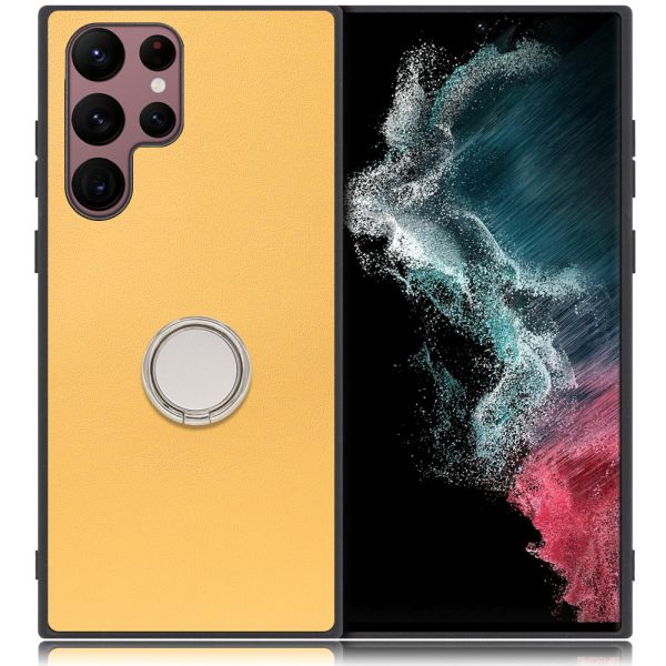 [ LOOF RING-SHELL ] Galaxy S22 Ultra SC-52C / SCG14 s22ultra スマホケース 背面 ケース カバー ハードケース スマホリング リング付き 本革 ストラップホール [ Galaxy S22 Ultra ]