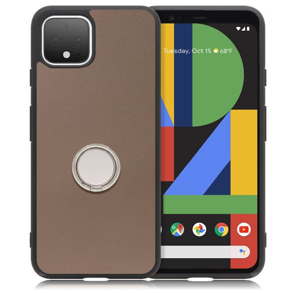 [ LOOF RING-SHELL ] Google Pixel 4 googlepixel pixel4xl ピクセル4 スマホケース 背面 ケース カバー ハードケース スマホリング リング付き 本革 ストラップホール [ Google Pixel 4 ]