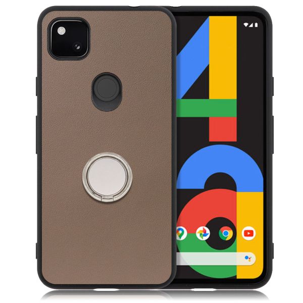 [ LOOF RING-SHELL ] Google Pixel 4a pixel4a googlepixel4a スマホケース 背面 ケース カバー ハードケース スマホリング リング付き 本革 ストラップホール [ Google Pixel 4a ]