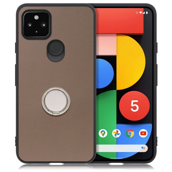 [ LOOF RING-SHELL ] Google Pixel 5 pixel5 Googlepixel5 スマホケース 背面 ケース カバー ハードケース スマホリング リング付き 本革 ストラップホール [ Google Pixel 5 ]