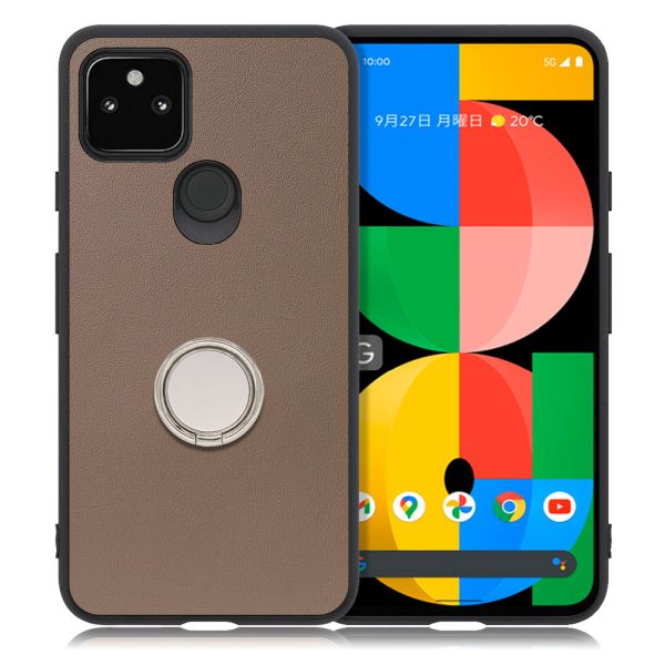 [ LOOF RING-SHELL ] Google Pixel 5a (5G) Googlepixel5a5g pixel5a5g pixel5a スマホケース 背面 ケース カバー ハードケース スマホリング リング付き 本革 ストラップホール [ Google Pixel 5a (5G) ]