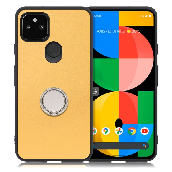 [ LOOF RING-SHELL ] Google Pixel 5a (5G) Googlepixel5a5g pixel5a5g pixel5a スマホケース 背面 ケース カバー ハードケース スマホリング リング付き 本革 ストラップホール [ Google Pixel 5a (5G) ]
