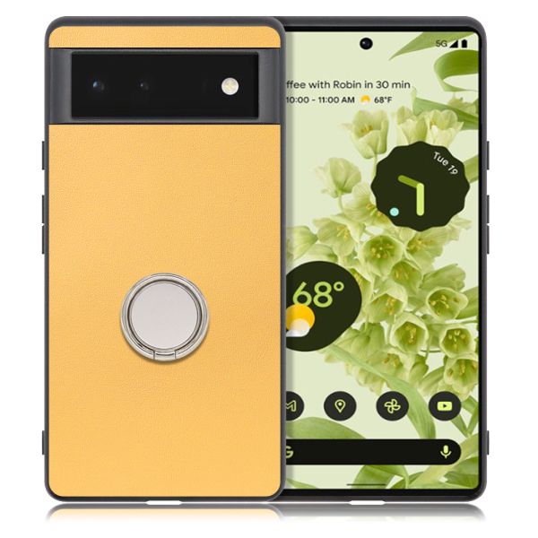 [ LOOF RING-SHELL ] Google Pixel 6 googlepixel6 pixel6 ピクセル6 スマホケース 背面 ケース カバー ハードケース スマホリング リング付き 本革 ストラップホール [ Google Pixel 6 ]
