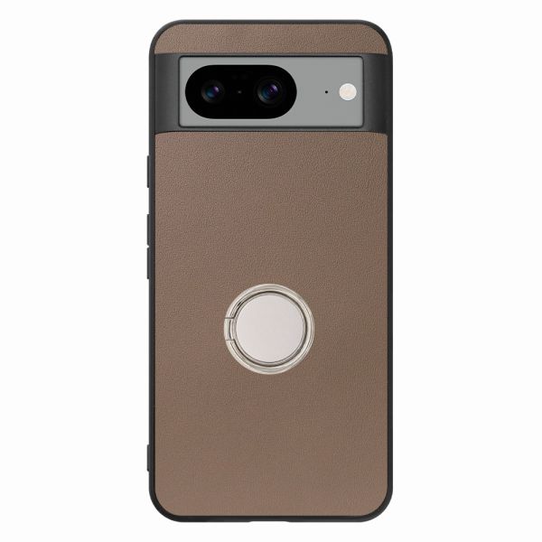 [ LOOF RING-SHELL ] Google pixel 8 googlepixel8 Pixel8 ピクセル8 スマホケース 背面 ケース カバー ハードケース スマホリング リング付き 本革 ストラップホール [ Google Pixel 8 ]