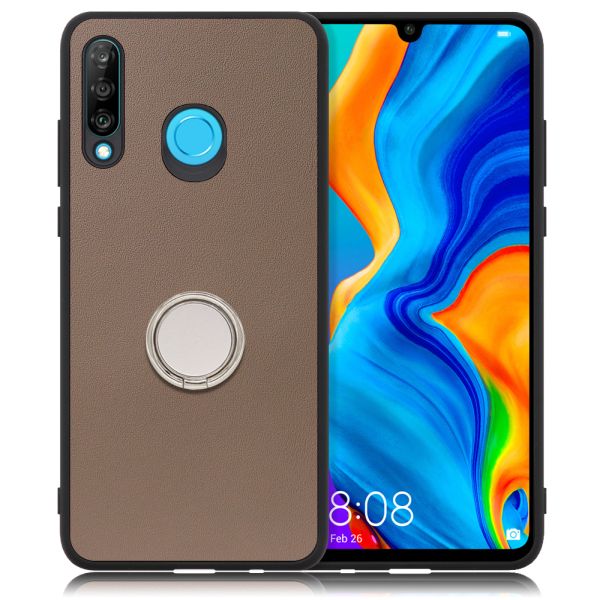 [ LOOF RING-SHELL ] HUAWEI P30 lite / P30 lite Premium p30lite p30litepremium スマホケース 背面 ケース カバー ハードケース スマホリング リング付き 本革 ストラップホール [ HUAWEI P30 lite / lite Premium ]