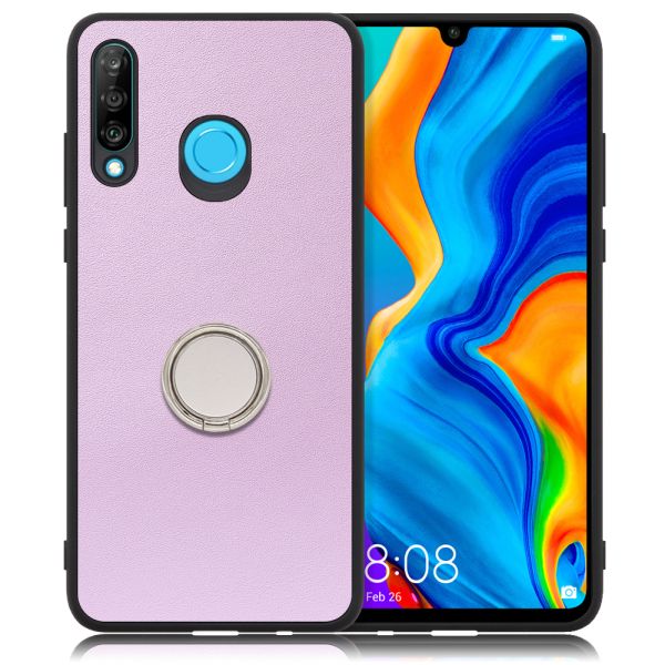 [ LOOF RING-SHELL ] HUAWEI P30 lite / P30 lite Premium p30lite p30litepremium スマホケース 背面 ケース カバー ハードケース スマホリング リング付き 本革 ストラップホール [ HUAWEI P30 lite / lite Premium ]