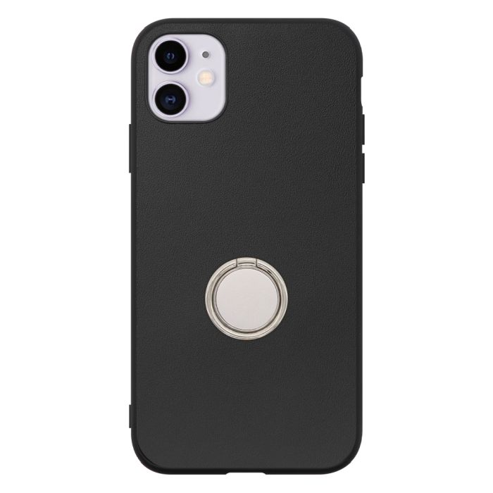 [ LOOF RING-SHELL (シンプル Ver.) ] iPhone 11 iPhone11 スマホケース 背面 ケース カバー ハードケース スマホリング リング付き 本革 ストラップホール [ iPhone 11 ]