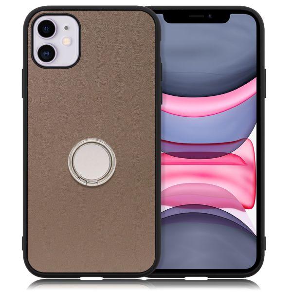 [ LOOF RING-SHELL ] iPhone 11 iPhone11 スマホケース 背面 ケース カバー ハードケース スマホリング リング付き 本革 ストラップホール [ iPhone 11 ]