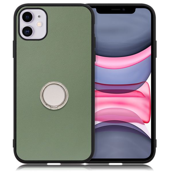 [ LOOF RING-SHELL ] iPhone 11 iPhone11 スマホケース 背面 ケース カバー ハードケース スマホリング リング付き 本革 ストラップホール [ iPhone 11 ]