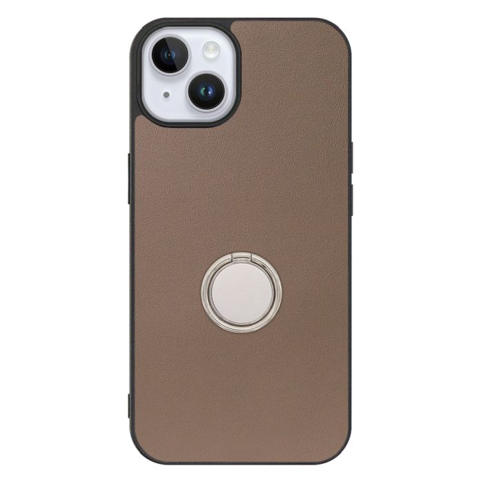 [ LOOF RING-SHELL (シンプル Ver.) ] iPhone 14 Plus iphone14plus 14plus 14+ プラス スマホケース 背面 ケース カバー ハードケース スマホリング リング付き 本革 ストラップホール [ iPhone 14 Plus ]