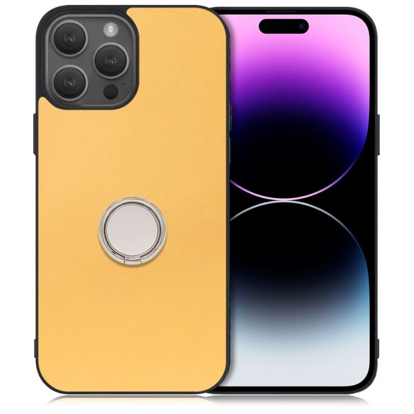 [ LOOF RING-SHELL ] iPhone 14 Pro iphone14pro 14pro プロ スマホケース 背面 ケース カバー ハードケース スマホリング リング付き 本革 ストラップホール [ iPhone 14 Pro ]