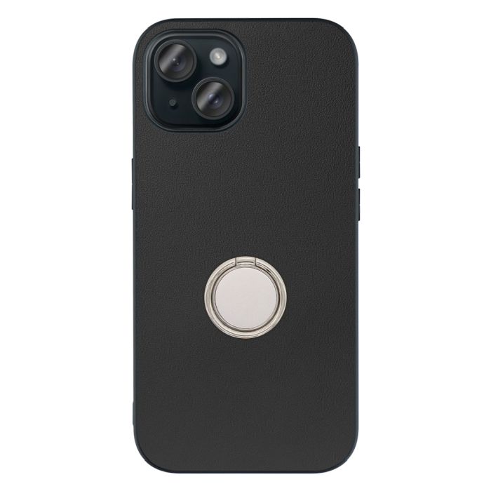 [ LOOF RING-SHELL (シンプル Ver.) ] iPhone 15 iPhone15 アイフォン15 iPhone 15 アイフォン 15 スマホケース 背面 ケース カバー ハードケース スマホリング リング付き 本革 ストラップホール [ iPhone 15 ]