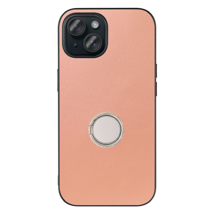 [ LOOF RING-SHELL ] iPhone 15 iPhone15 アイフォン15 iPhone 15 アイフォン 15 スマホケース 背面 ケース カバー ハードケース スマホリング リング付き 本革 ストラップホール [ iPhone 15 ]
