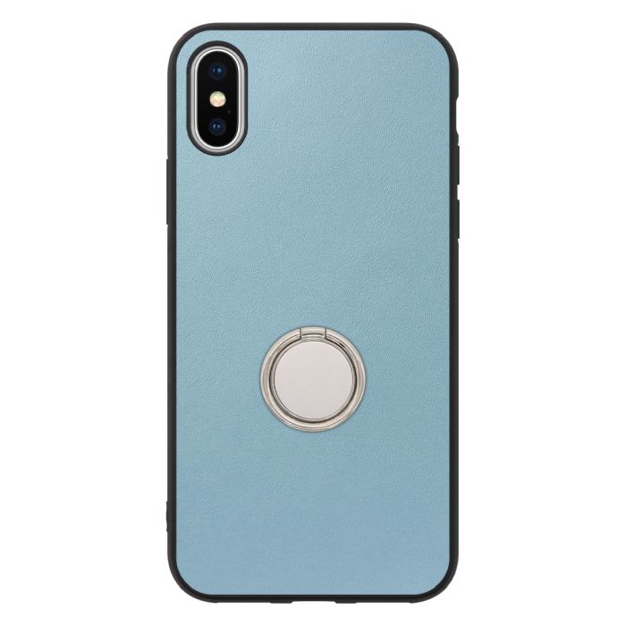 [ LOOF RING-SHELL (シンプル Ver.) ] iPhone X / XS iPhonex iPhonexs スマホケース 背面 ケース カバー ハードケース スマホリング リング付き 本革 ストラップホール [ iPhone X / XS ]