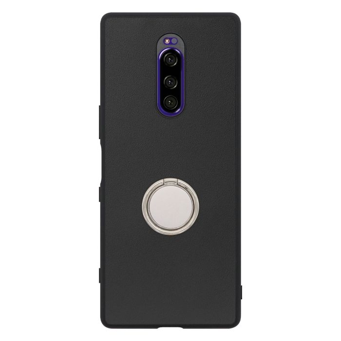 [ LOOF RING-SHELL (シンプル Ver.) ] Xperia 1 / 1 Professional Edition xperia1 スマホケース 背面 ケース カバー ハードケース スマホリング リング付き 本革 ストラップホール [ Xperia 1 / 1 Professional Edition ]
