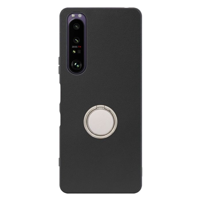 [ LOOF RING-SHELL (シンプル Ver.) ] Xperia 1 III SO-51B / SOG03 / XQ-BC42 xperia1III 1III xperia1 スマホケース 背面 ケース カバー ハードケース スマホリング リング付き 本革 ストラップホール [ Xperia 1 III ]
