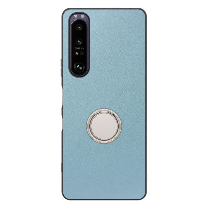 [ LOOF RING-SHELL (シンプル Ver.) ] Xperia 1 III SO-51B / SOG03 / XQ-BC42 xperia1III 1III xperia1 スマホケース 背面 ケース カバー ハードケース スマホリング リング付き 本革 ストラップホール [ Xperia 1 III ]