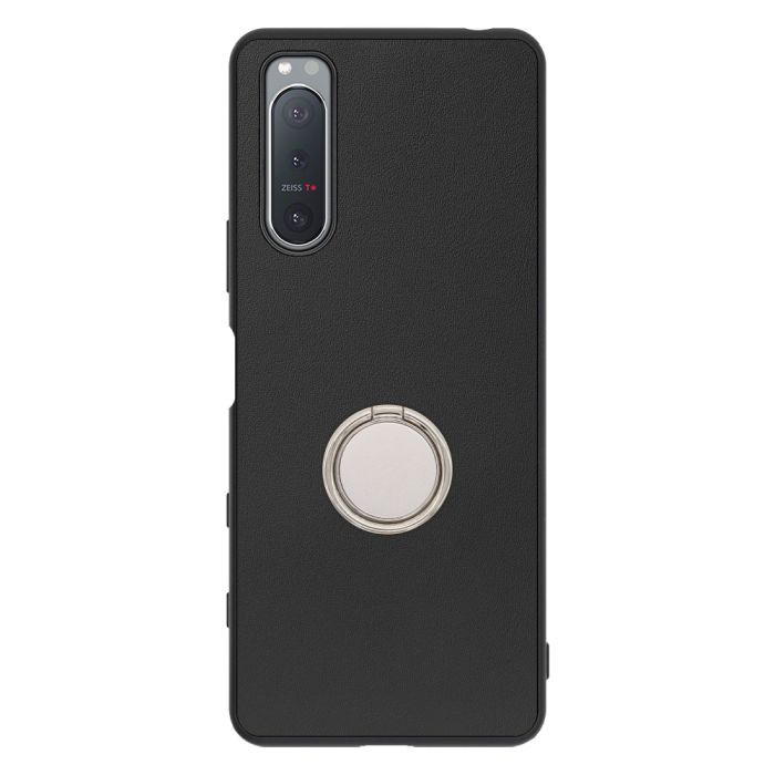 [ LOOF RING-SHELL (シンプル Ver.) ] Xperia 5 II SO-52A / SOG02 / A002SO xperia5Ⅱ 5Ⅱ xperia5 スマホケース 背面 ケース カバー ハードケース スマホリング リング付き 本革 ストラップホール [ Xperia 5 II ]