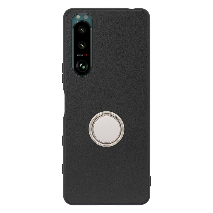 [ LOOF RING-SHELL (シンプル Ver.) ] Xperia 5 III  Xperia5Ⅲ 5Ⅲ xperia5 スマホケース 背面 ケース カバー ハードケース スマホリング リング付き 本革 ストラップホール [ Xperia 5 III ]