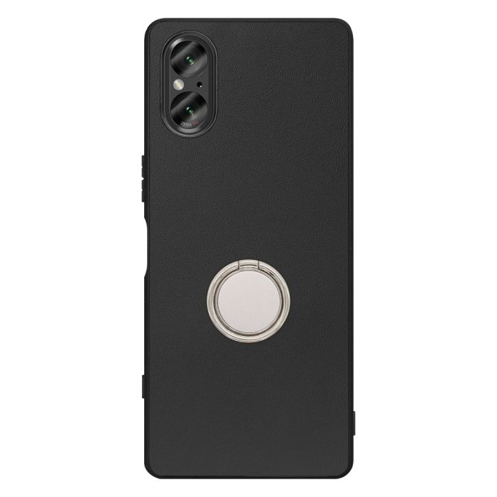 [ LOOF RING-SHELL (シンプル Ver.) ] Xperia 5 V SO-53D / SOG12 5V Xperia5V スマホケース 背面 ケース カバー ハードケース スマホリング リング付き 本革 ストラップホール [ Xperia 5 V ]